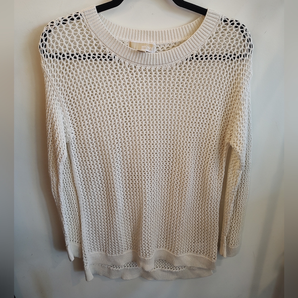 Open Knit Ivory Sweater Large Michael Kors